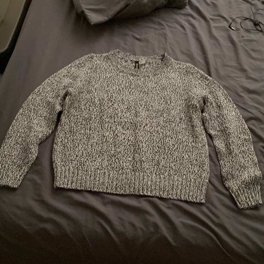 Black and white static sweater